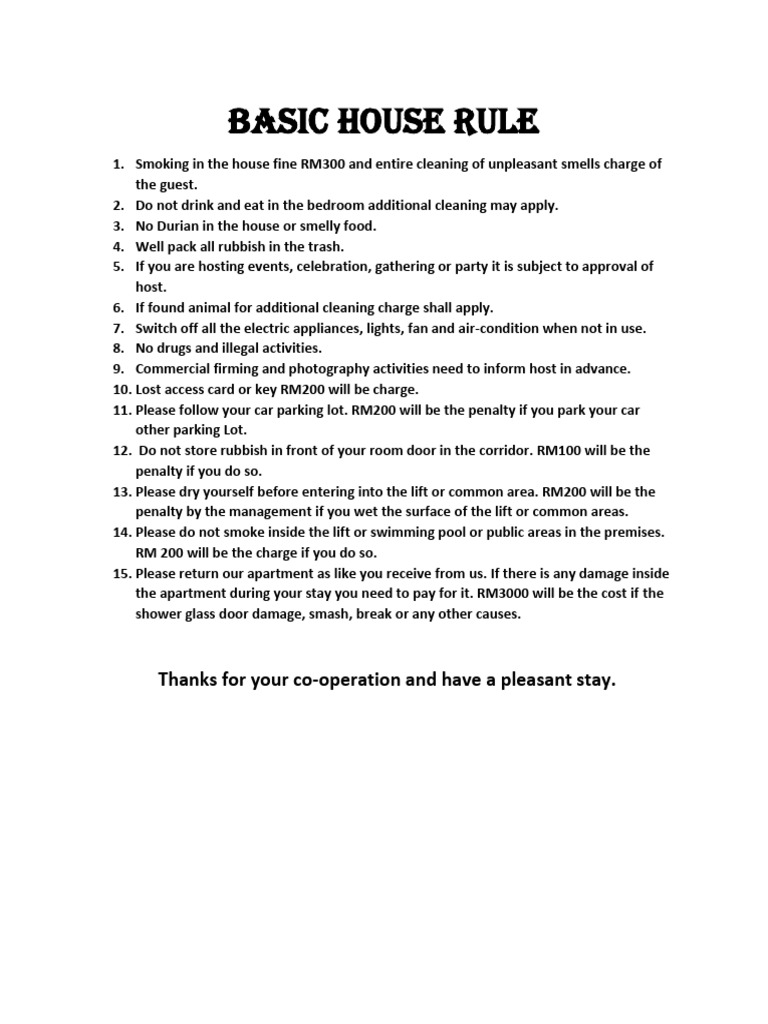 Basic House Rule | PDF