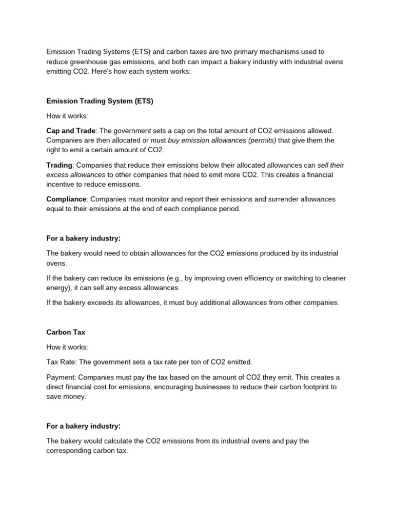 Emission Trading Systems | PDF | Emissions Trading | Carbon Tax