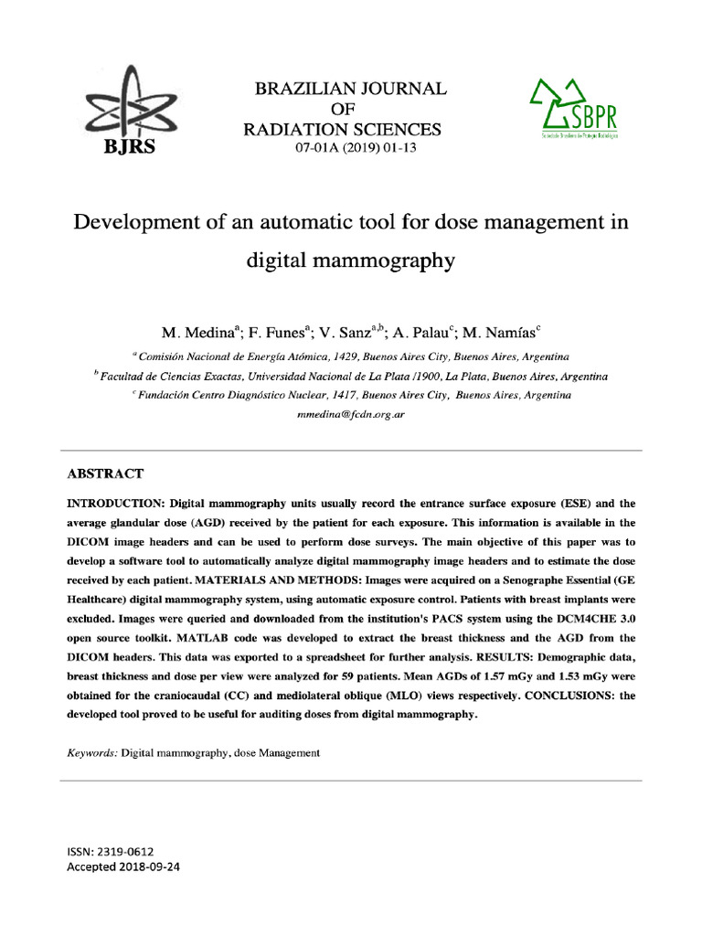 View of Development of An Automatic Tool For Dose Management in Digital ...