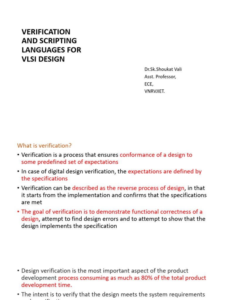 VSLVD Unit 1 | PDF | Hardware Description Language | Formal Verification