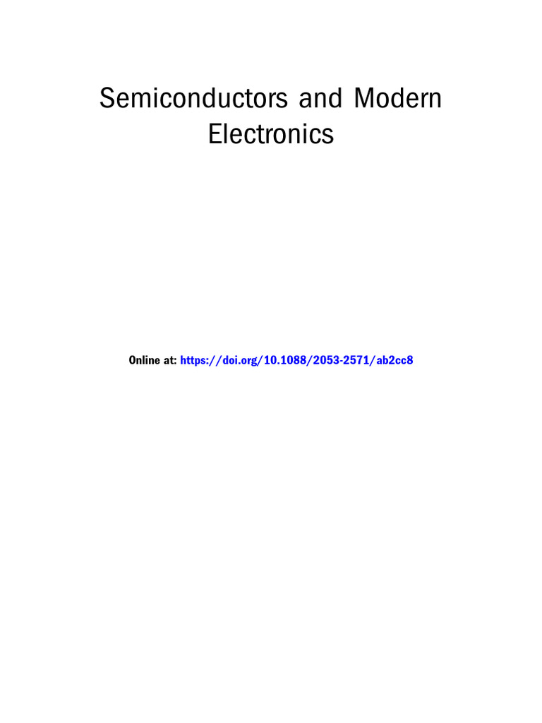 Semiconductors and ModernElectronics | PDF | Semiconductors | Transistor