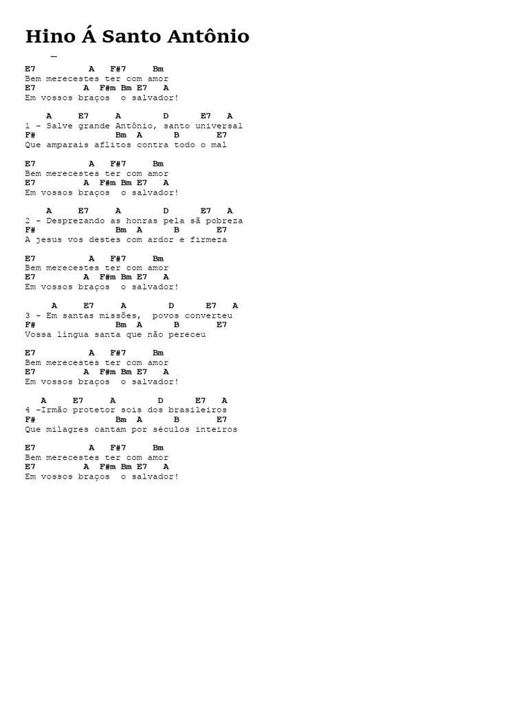 Hino a Santo Antônio | PDF