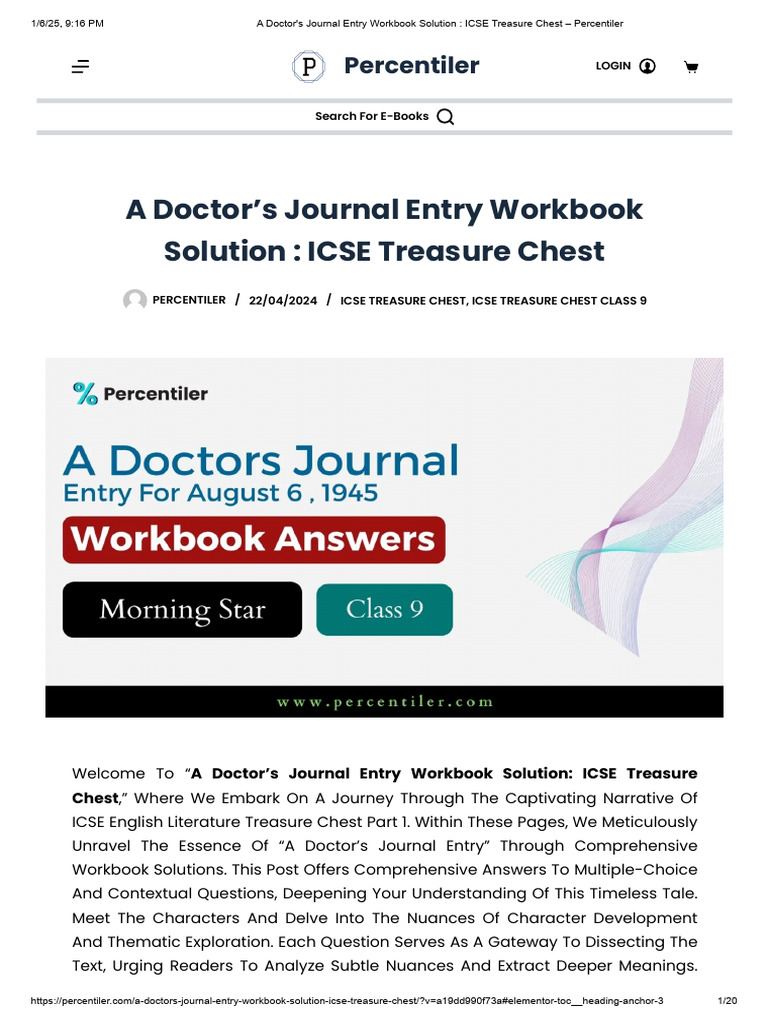 A Doctor's Journal Entry Solutions | PDF