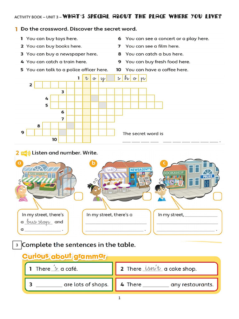 Unit 3 Activity Book: Local Highlights | PDF