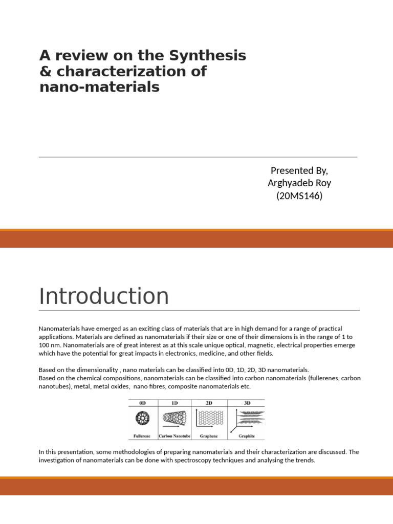 Synthesis and Characterization of Nanomaterials | PDF | Nanomaterials ...