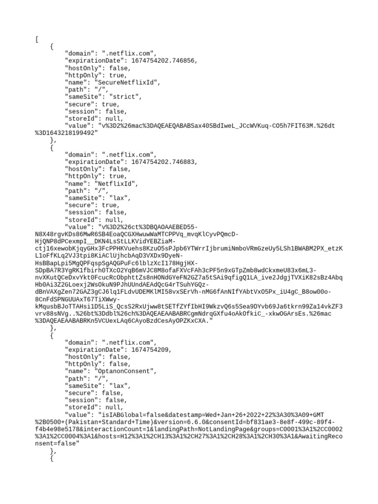 Netflix Premium Cookies Overview | PDF | Sql | Databases