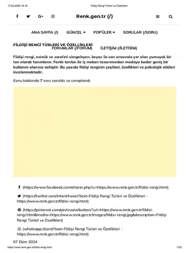 Fildişi Rengi Türleri Ve Özellikleri | PDF