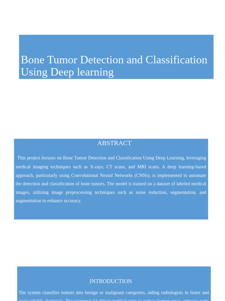 Deep Learning for Bone Tumor Detection | PDF