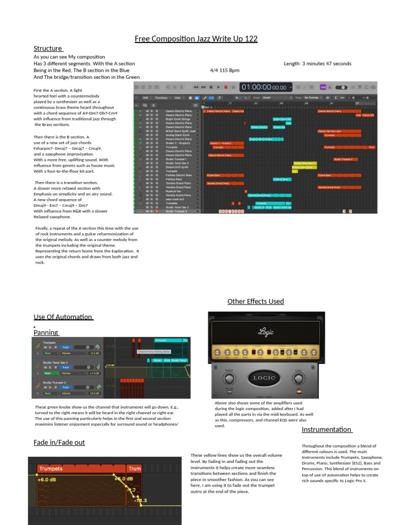 Free Composition Jazz Write Up 122 | PDF | Jazz | Musical Instruments