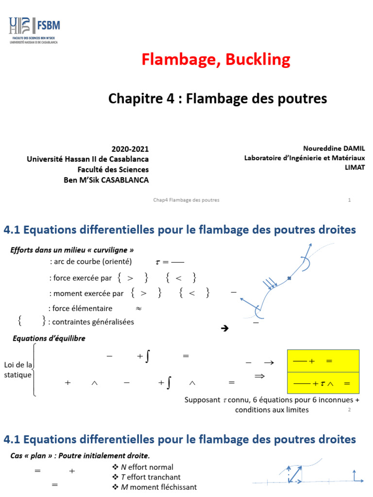 Flambage des poutres: Théorie et Calculs | PDF | Flexion (matériau ...