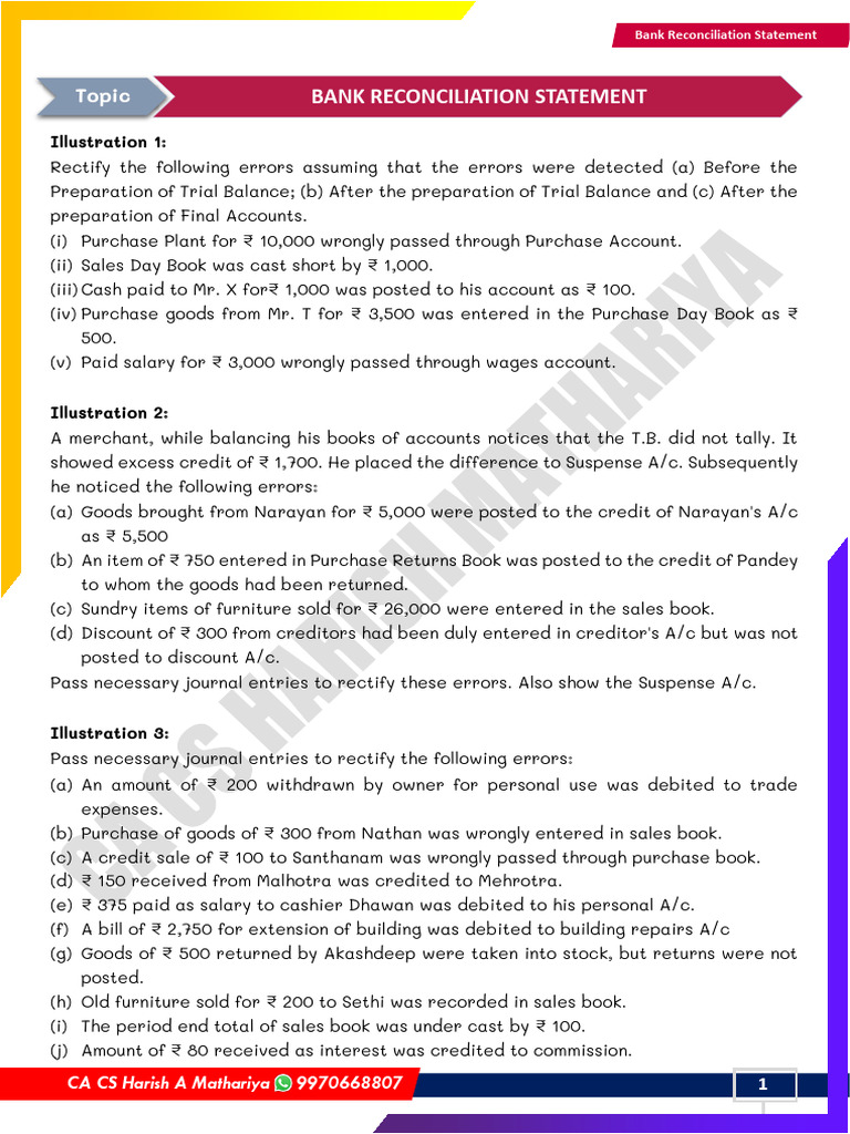 Rectifications of Errors | PDF | Debits And Credits | Accounting