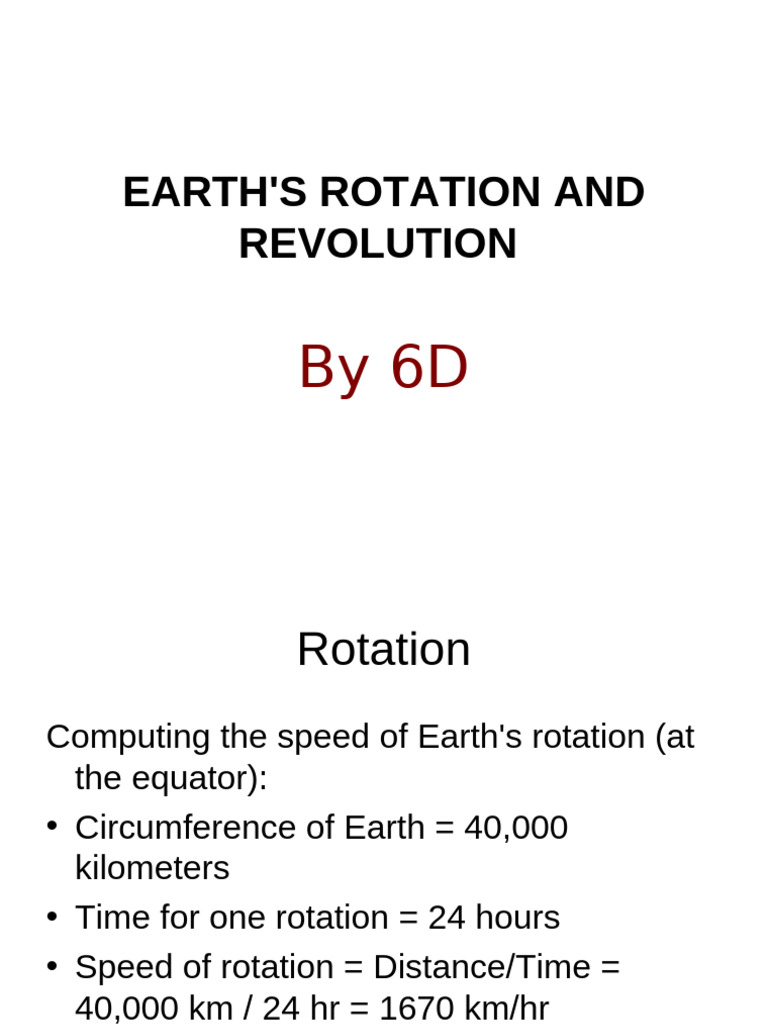 Earth's Rotation and Revolution Explained | PDF
