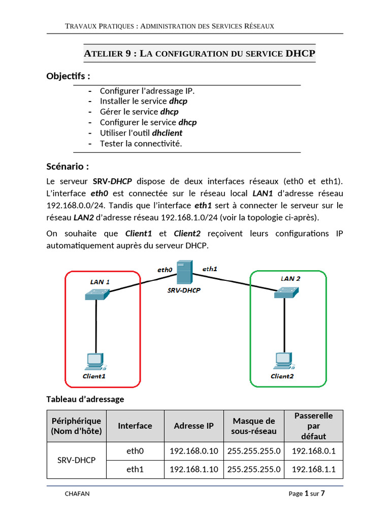 Configuration et gestion du service DHCP | PDF | Adresse IP ...