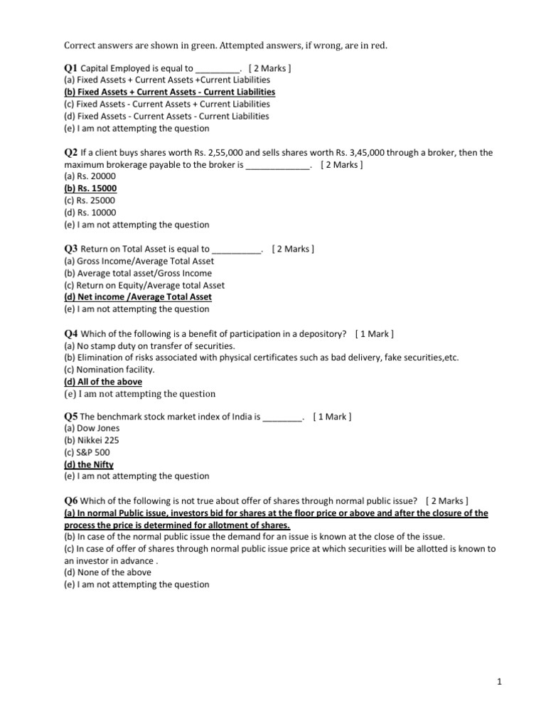 Investment Analysis And Portfolio Management Ncfm Mock Test