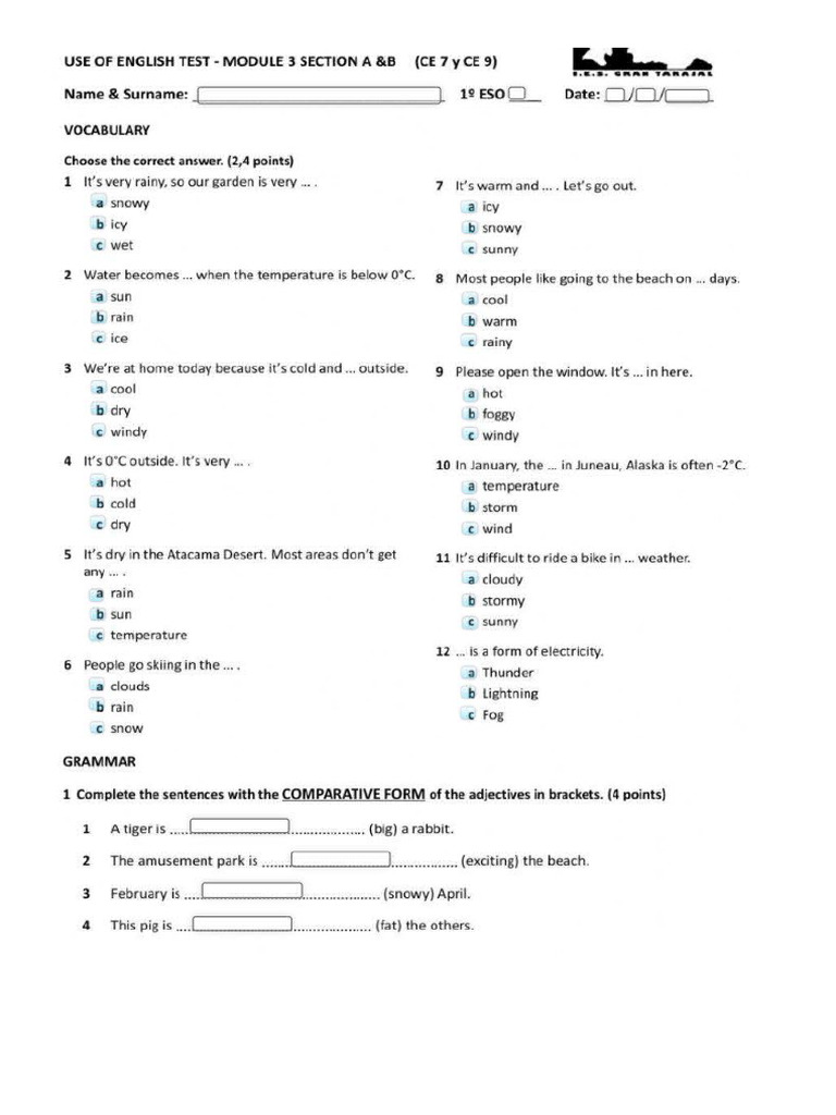 Exam Unit 3 | PDF