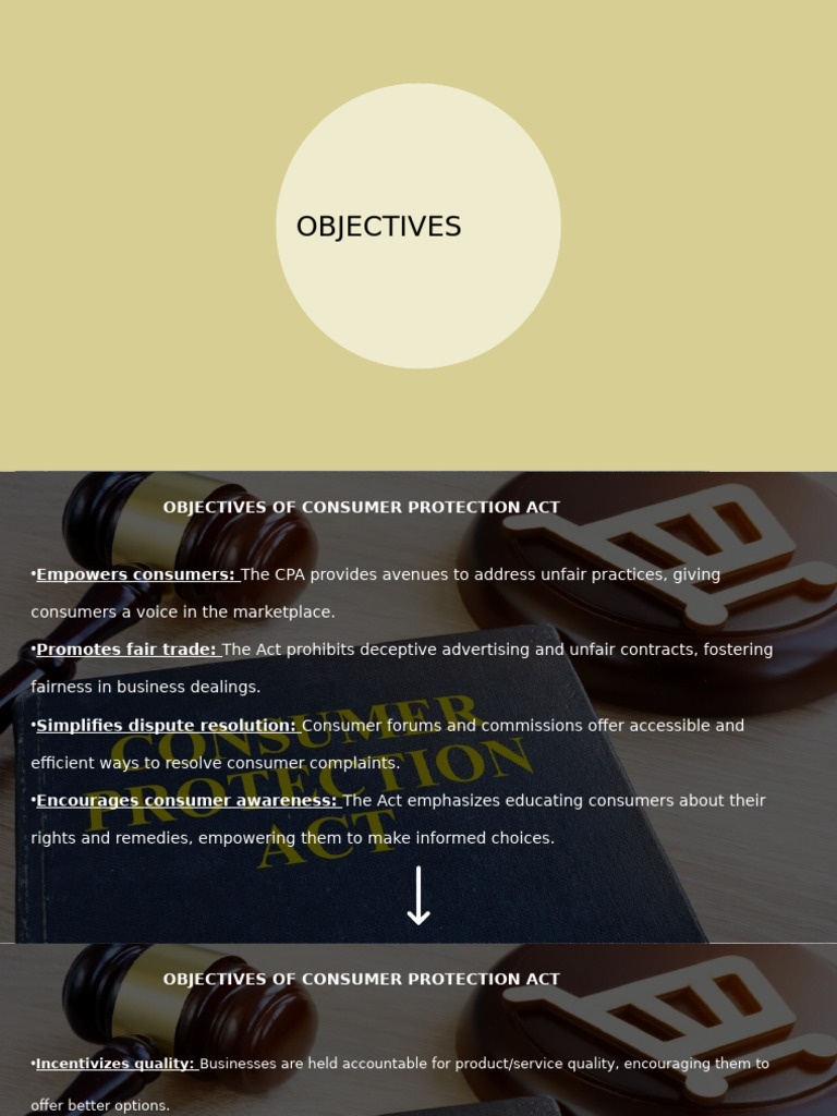 Consumer Protection Act Objectives Explained | PDF
