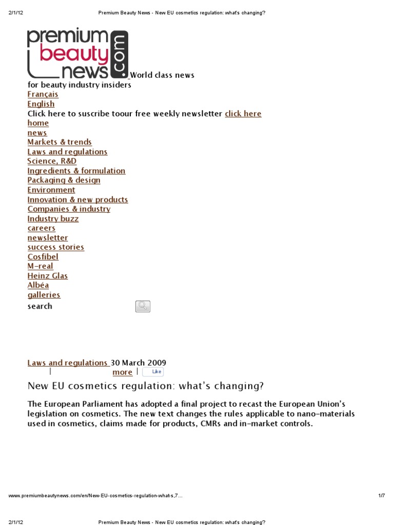 Premium Beauty News New Eu Cosmetics Regulation What S Changing