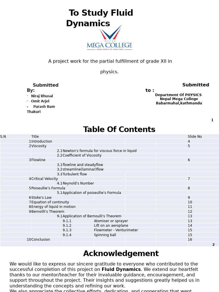 Fluid Dynamics 2 | PDF | Fluid Dynamics | Viscosity