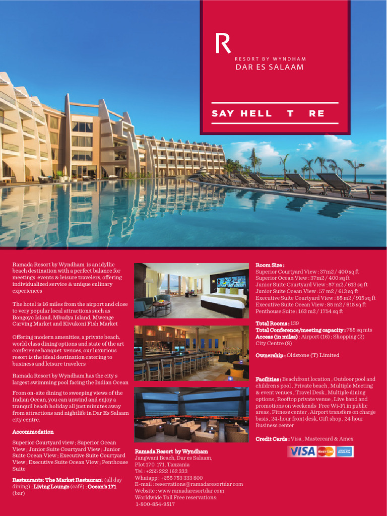 Ramada Resort by Wyndham Dar Es Salaam Factsheet | PDF | Resort ...