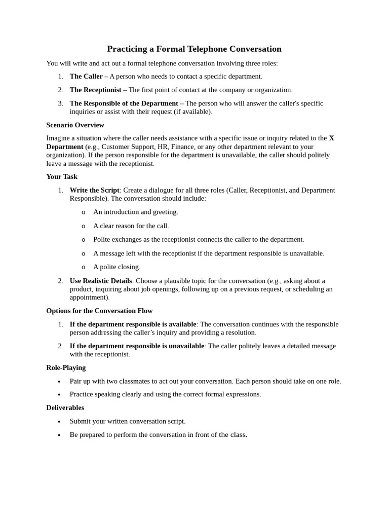 Phone Conversation | PDF