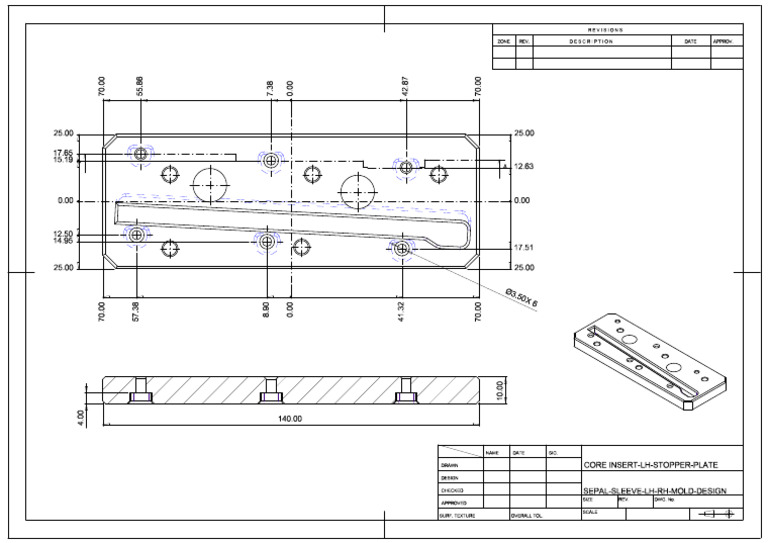 Core Insert LH Stopper Plate Drawing Sheet3 | PDF