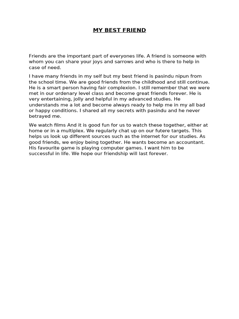 MY BEST FRIEND | PDF