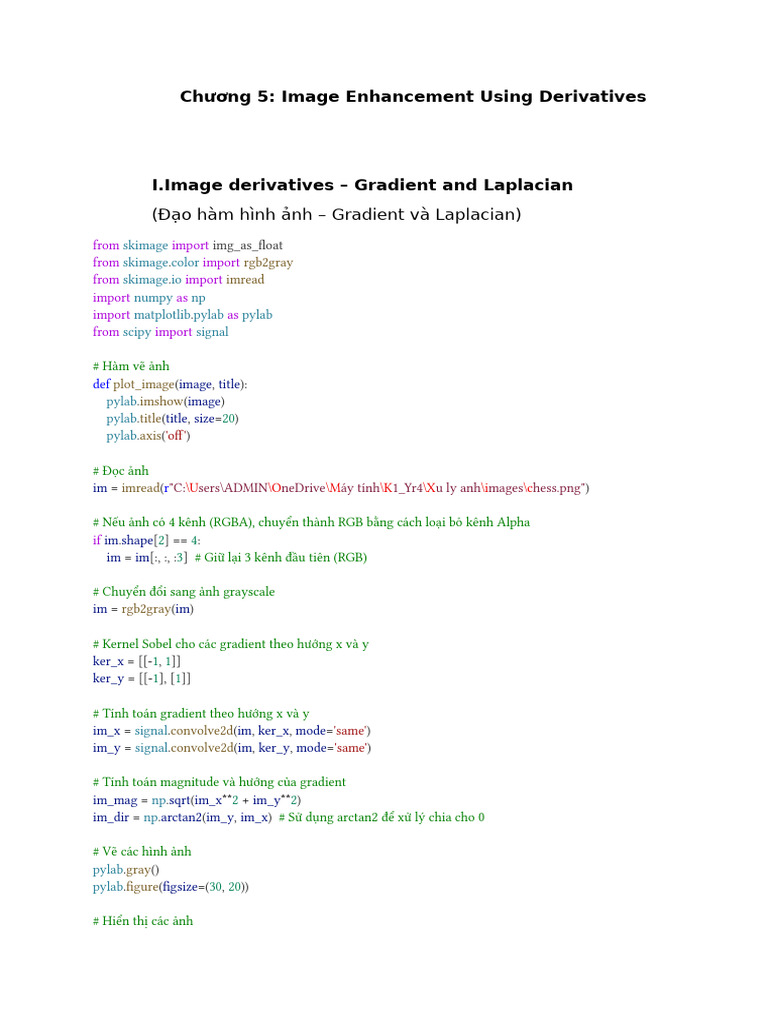 (Đạo hàm hình ảnh - Gradient và Laplacian) : Chương 5: Image ...