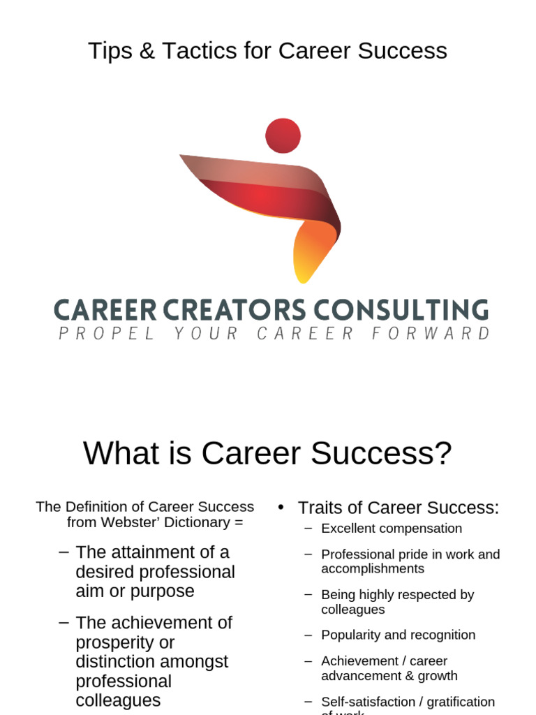 Career Creators Tips Tactics For Career Success Pdf Brand