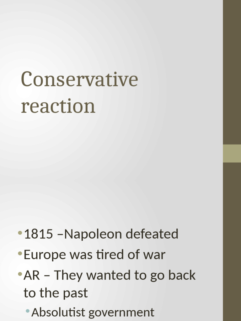 Conservative Reaction | PDF