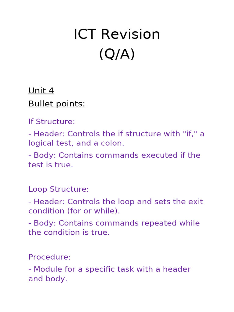 ICT Revision | PDF | Spreadsheet | Python (Programming Language)