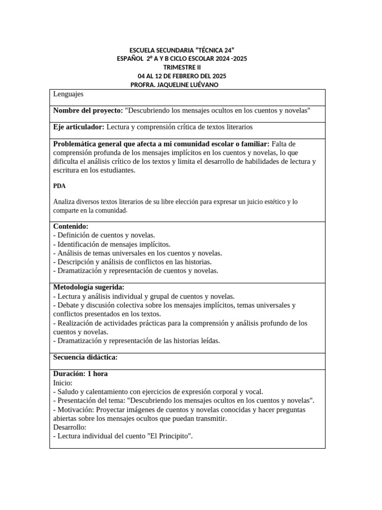 Planeación ESP 2° Com. Crit. | PDF | Aprendizaje | Comunicación humana