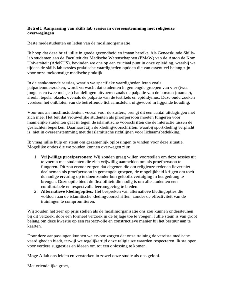 Aanpassing Van Skills Lab Sessies in Overeenstemming Met Religieuze ...