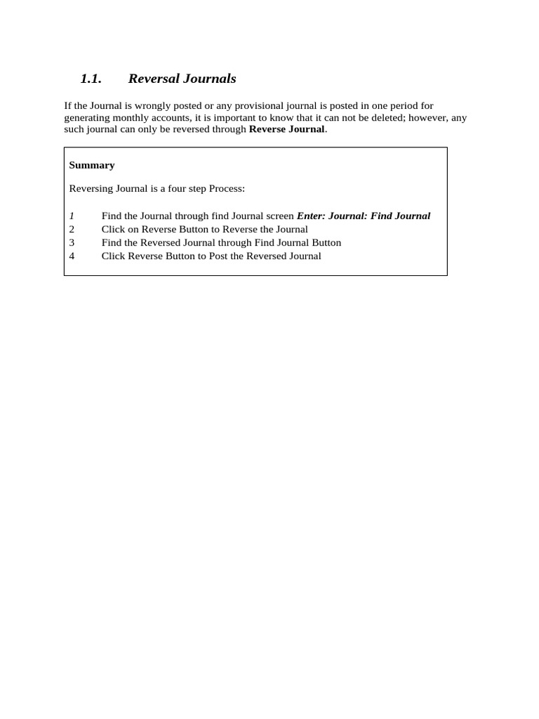Reversing Journal Process Guide | PDF