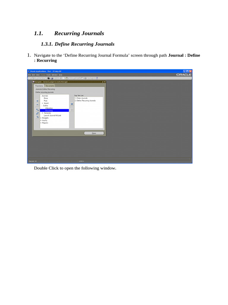 Creating Recurring Journals in Oracle Fusion | PDF