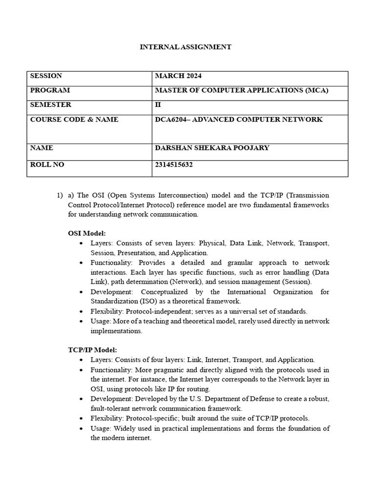 OSI vs TCP/IP: Networking Models Explained | PDF | Public Key ...