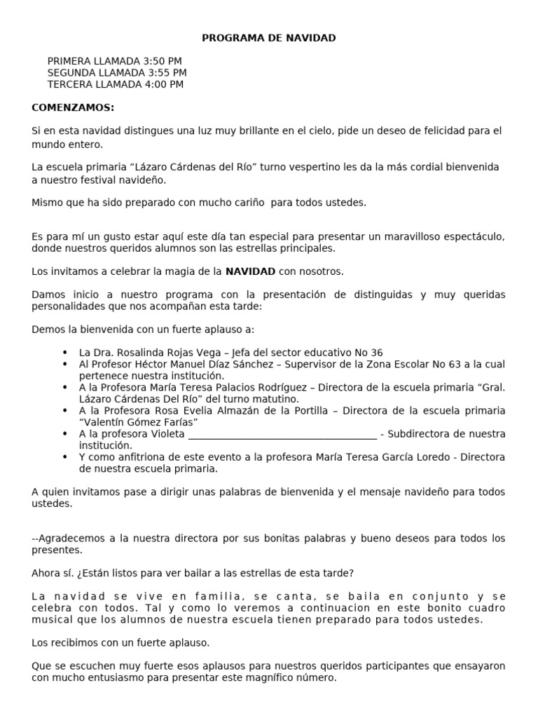 Festival Navideño en Escuela Primaria | PDF | Navidad