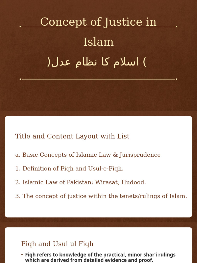 Lecture 8 Concept of Justice in Islam 30102024 102951pm | PDF | Sharia ...