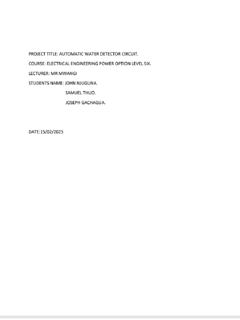 Electrical Engineering Project Pdf