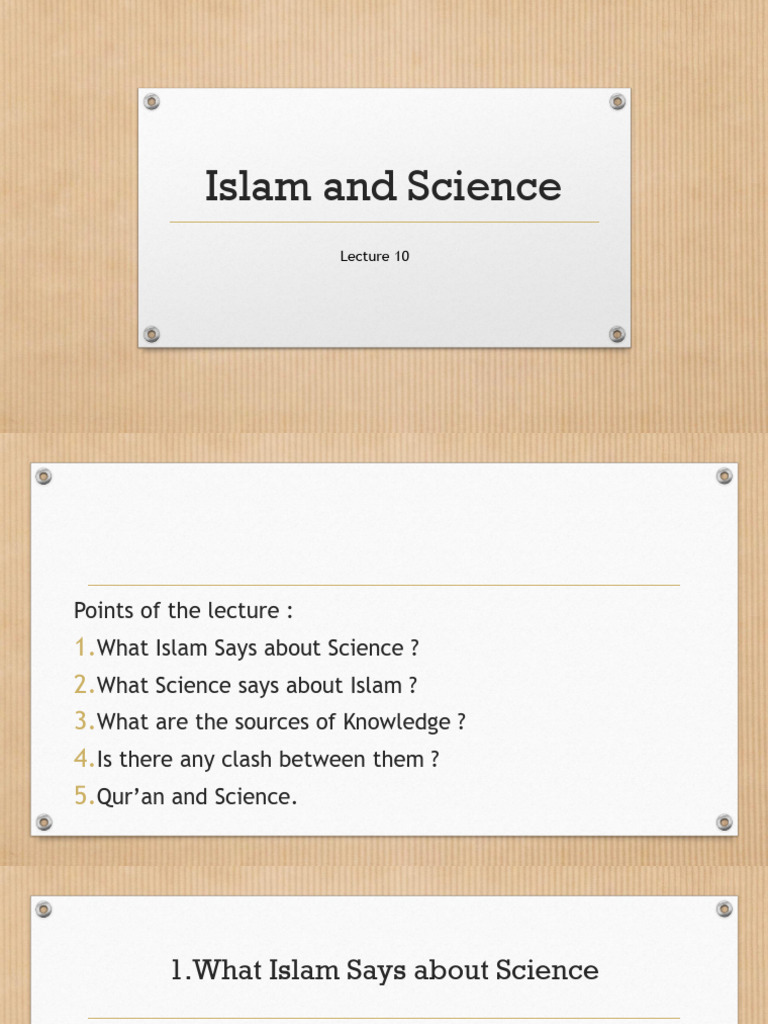 Lecture 10 Islam and Science 04122024 064300pm | PDF | God In Islam | Quran