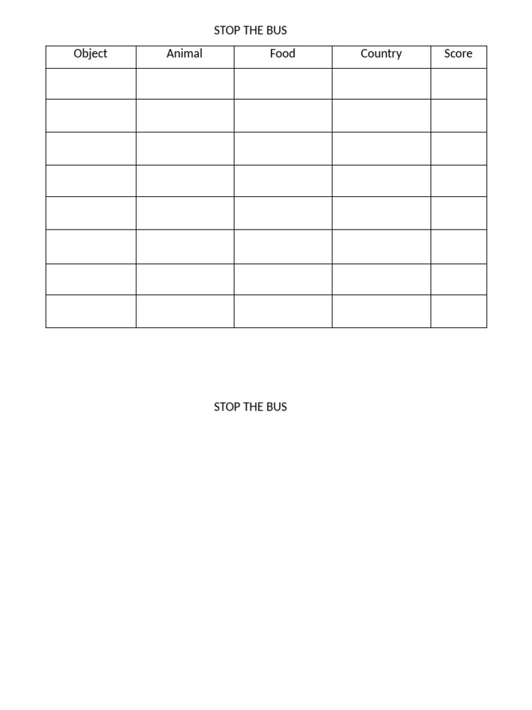 Stop the Bus Game Guide | PDF