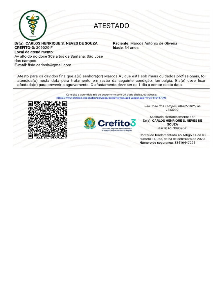c3 - Atestados e Documentos (Carlos Henrique S. Neves de Souza) | PDF
