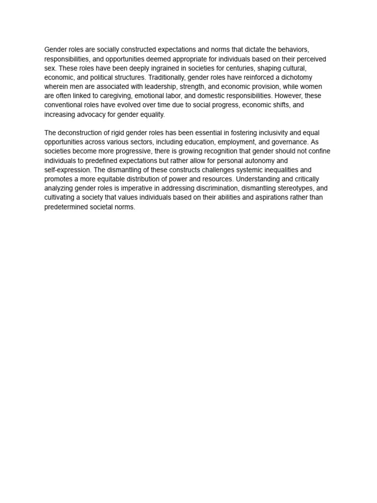 Gender Roles | PDF