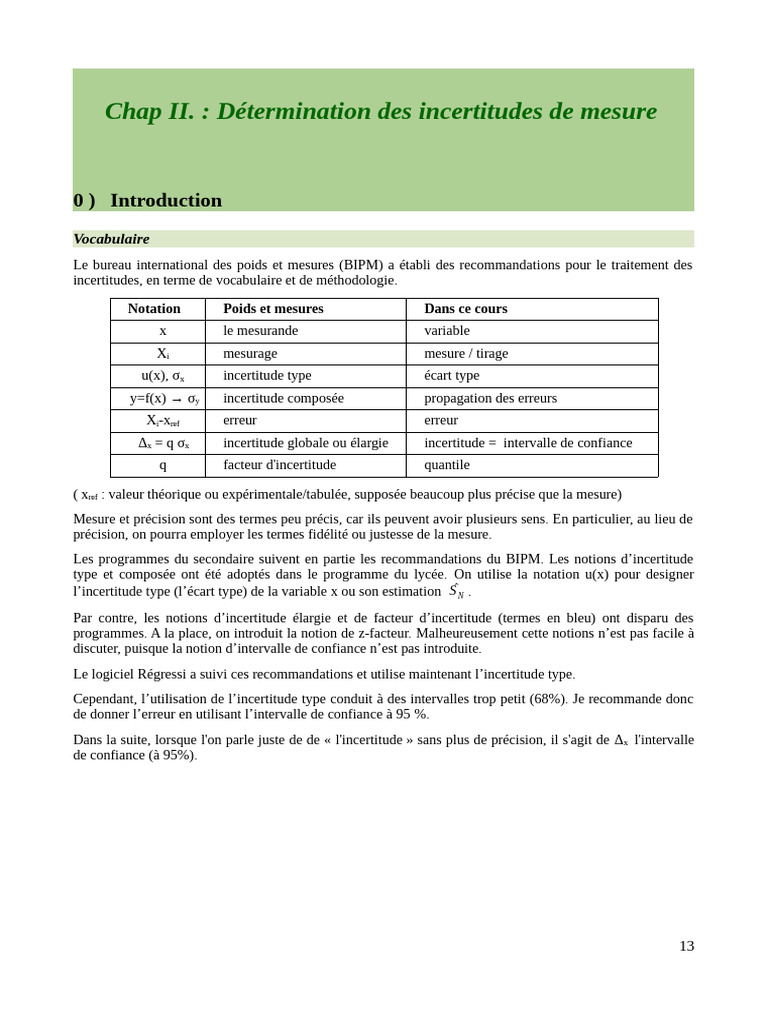 Évaluation des incertitudes de mesure | PDF | Erreur de mesure ...