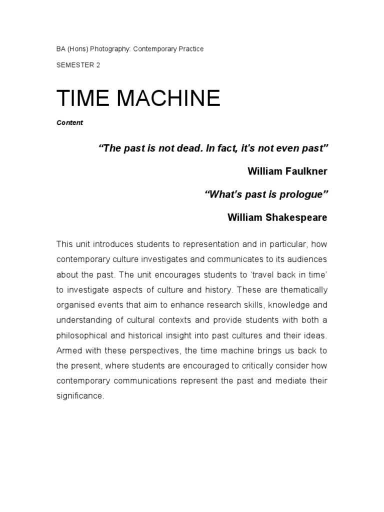 essay about the time machine