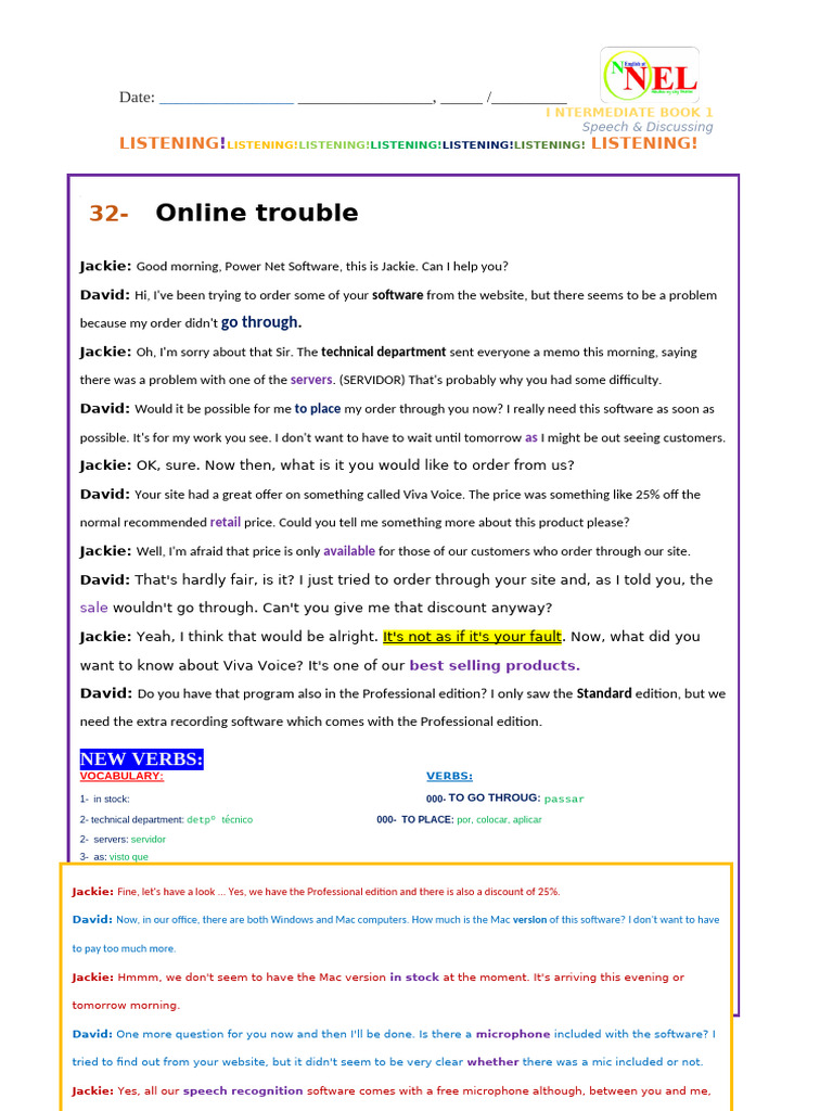 Lesson 32 TRANSCRIP with VOC | PDF