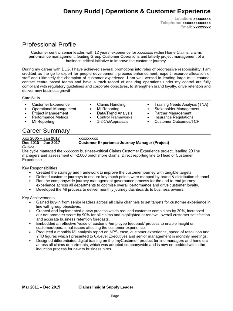 Danny Rudd: Customer Experience Leader | PDF | Customer Experience ...