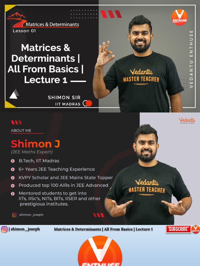 Matrices+&+Determinants+ +All+From+Basics+ +Lecture+1 | PDF | Matrix ...