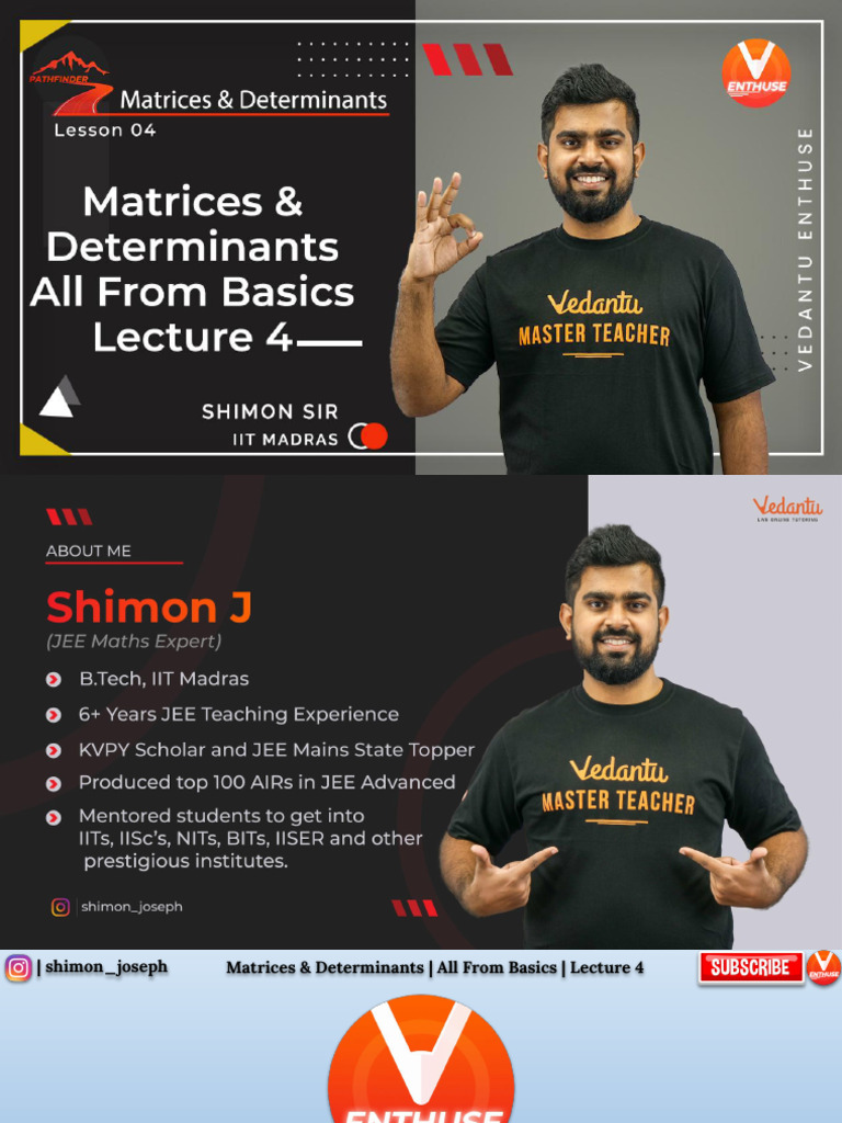 Matrices+&+Determinants+ +All+From+Basics+ +lecture+4 | PDF | Matrix ...