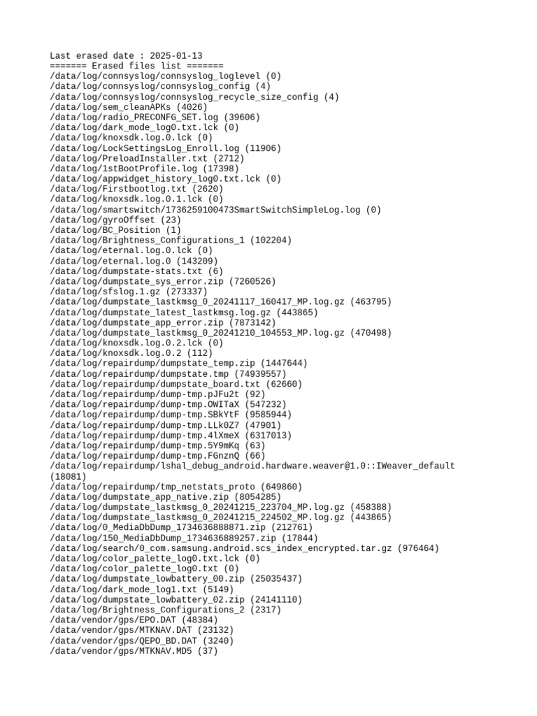Erased log by sos pdf operating system technology data compression