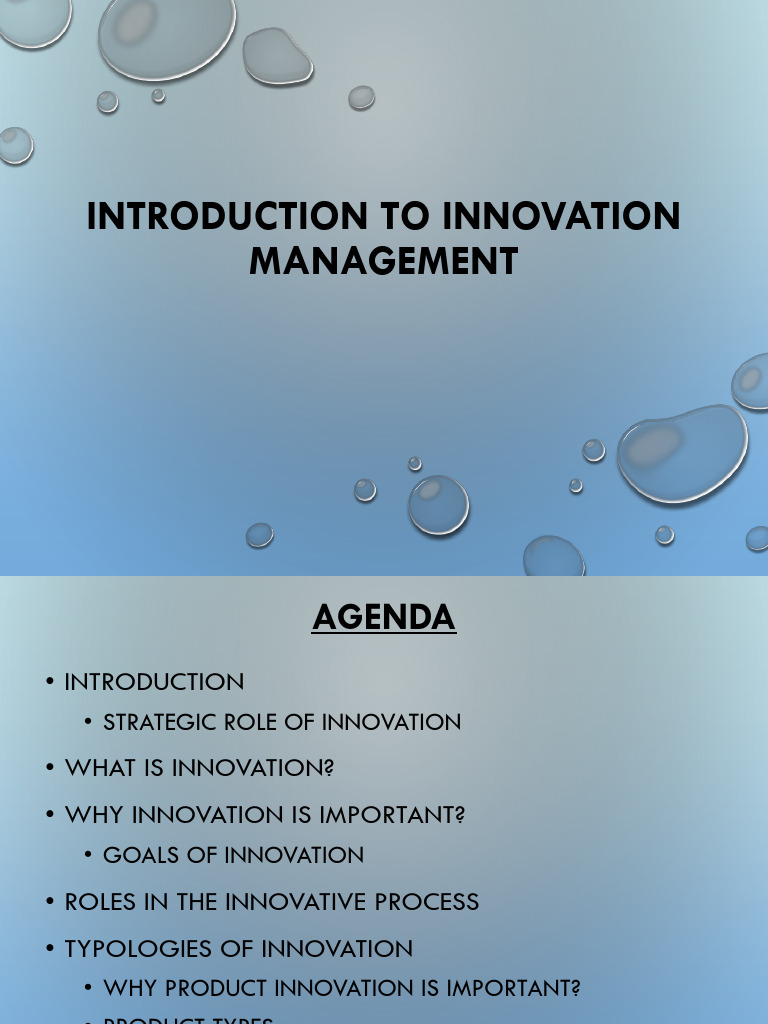 Introduction to Innovation Management | PDF | Innovation | Marketing